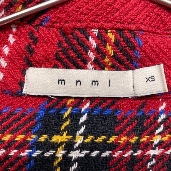 mnml Jacket Womens Large Red Plaid Shacket Punk Goth Zippers - Picture 2 of 16